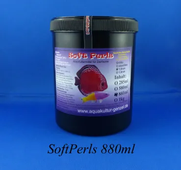 Soft Perls Spirulina Futter Granulat für Zierfische mit Spirulinaanteil in einer 880ml Dose